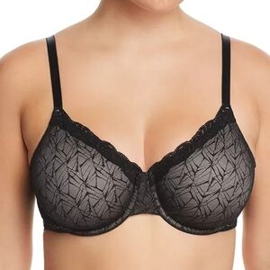 Wacoal Black Patterned Lace Bra